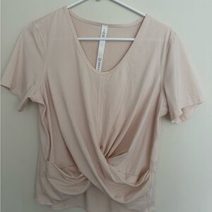 Lululemon Athletica Tan Flutter Sleeve Wrap T-Shirt